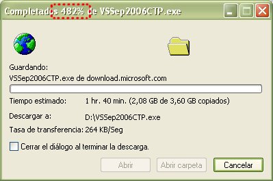 Diálogo de descarga un tanto