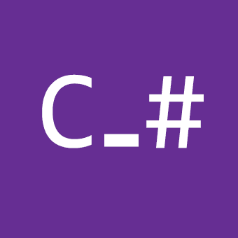 El logo de C# con un guión bajo en el medio