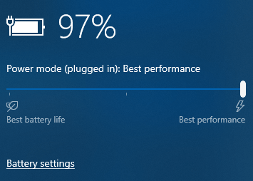 Imagen ornanental, el indicador de batería de Windows 10