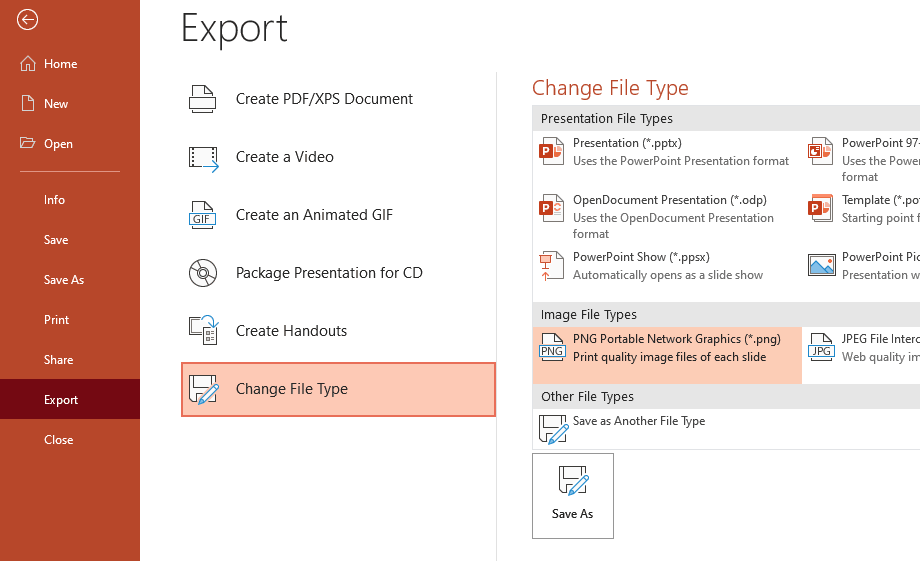 PowerPoint: exportar slides a PNG a alta resolución (Full-HD o más) en Windows