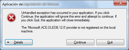 Solucionar problemas con el driver de Access Microsoft.ACE.OLEDB.12.0 en sistemas de 64 bits