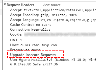 La extraña cabecera "Upgrade-Insecure-Requests" y cómo gestionarla en el servidor
