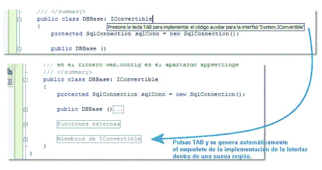 Implementación sencilla de una interfaz con C# en VS 2003