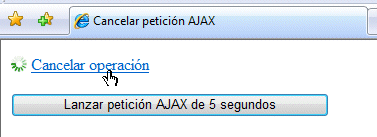 Permitir la cancelación de peticiones asíncronas AJAX