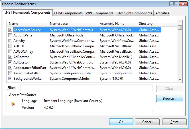 Cómo instalar el AJAX Control Toolkit en Visual Studio 2010