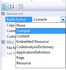 Build Actions en VS2008: Para qué sirve cada una y  las nuevas de WPF