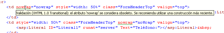 XHTML (III) - Validación desde el entorno de desarrollo